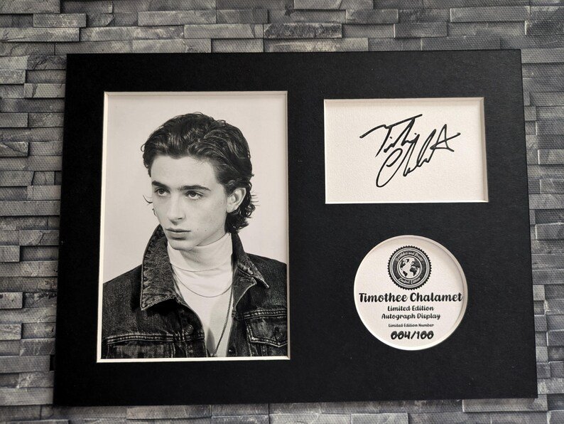 Timothee Chalamet - Signed Autograph Display - 8x6