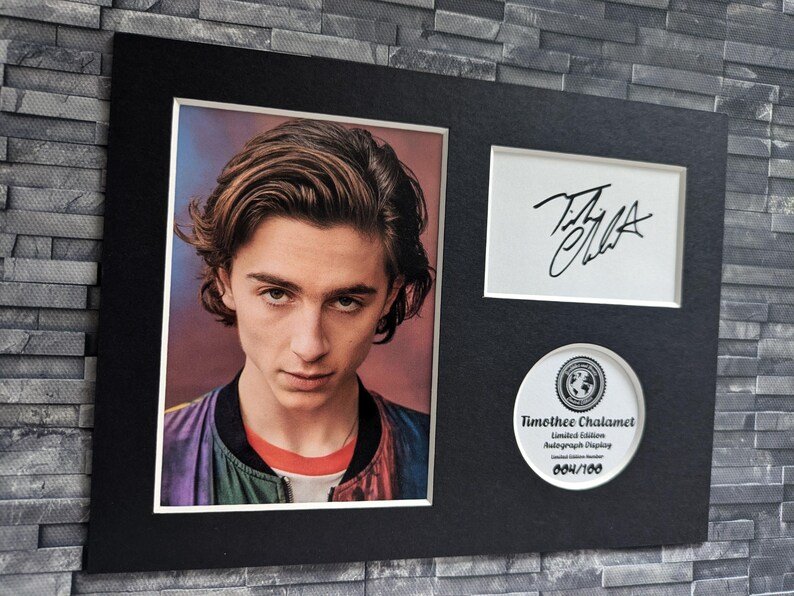 Timothee Chalamet - Signed Autograph Display - 8x6