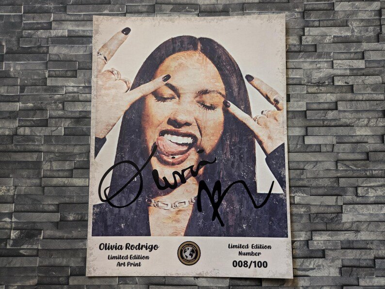 Olivia Rodrigo Limited Edition Signed Autograph Art Print